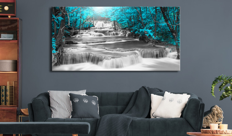 Large canvas print Cascade of Thoughts (Turquoise) II [Large Format] 125695 additionalImage 5