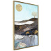 Wall Poster Layers of Earth - abstract landscape with a golden sun and tree 125895 additionalThumb 14