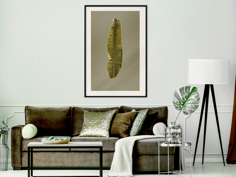 Wall Poster Exotic Leaf - green leaf from a banana tree on a solid background 126195 additionalImage 22