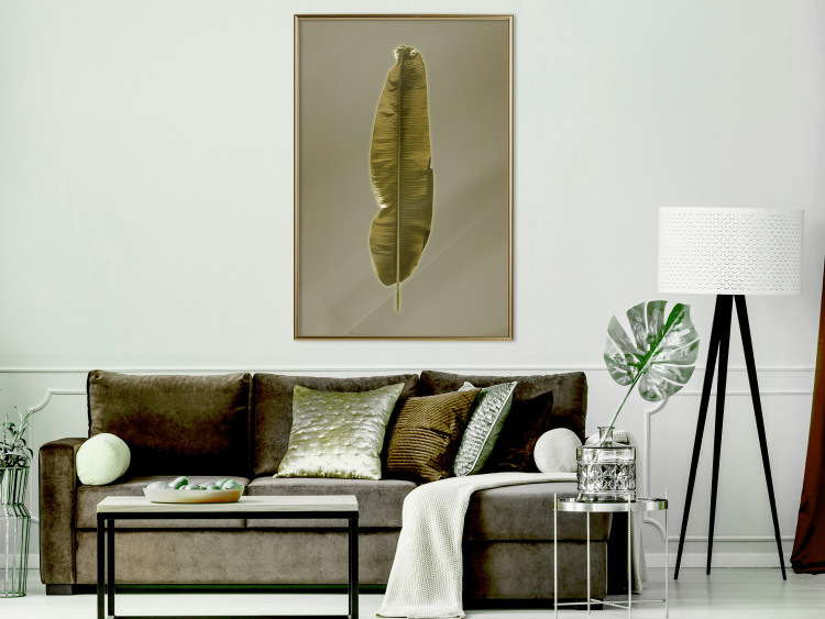 Wall Poster Exotic Leaf - green leaf from a banana tree on a solid background 126195 additionalImage 7