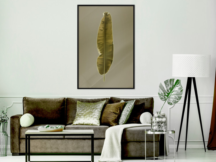Wall Poster Exotic Leaf - green leaf from a banana tree on a solid background 126195 additionalImage 3