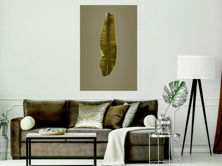 Wall Poster Exotic Leaf - green leaf from a banana tree on a solid background 126195 additionalImage 17