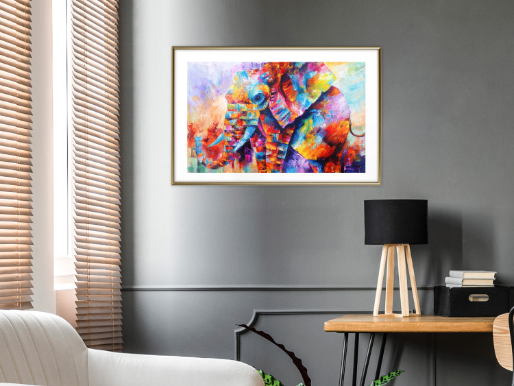 Wall Poster Colors of Africa - abstract multicolored animal in a watercolor motif 127095 additionalImage 13