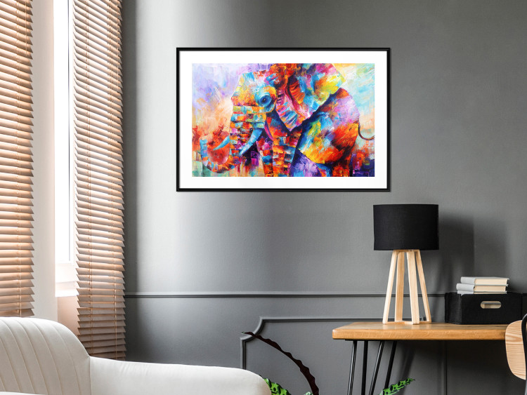 Wall Poster Colors of Africa - abstract multicolored animal in a watercolor motif 127095 additionalImage 18
