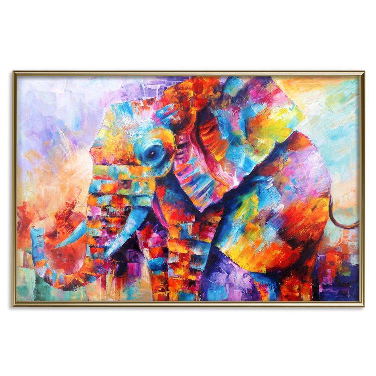 Wall Poster Colors of Africa - abstract multicolored animal in a watercolor motif 127095 additionalImage 17