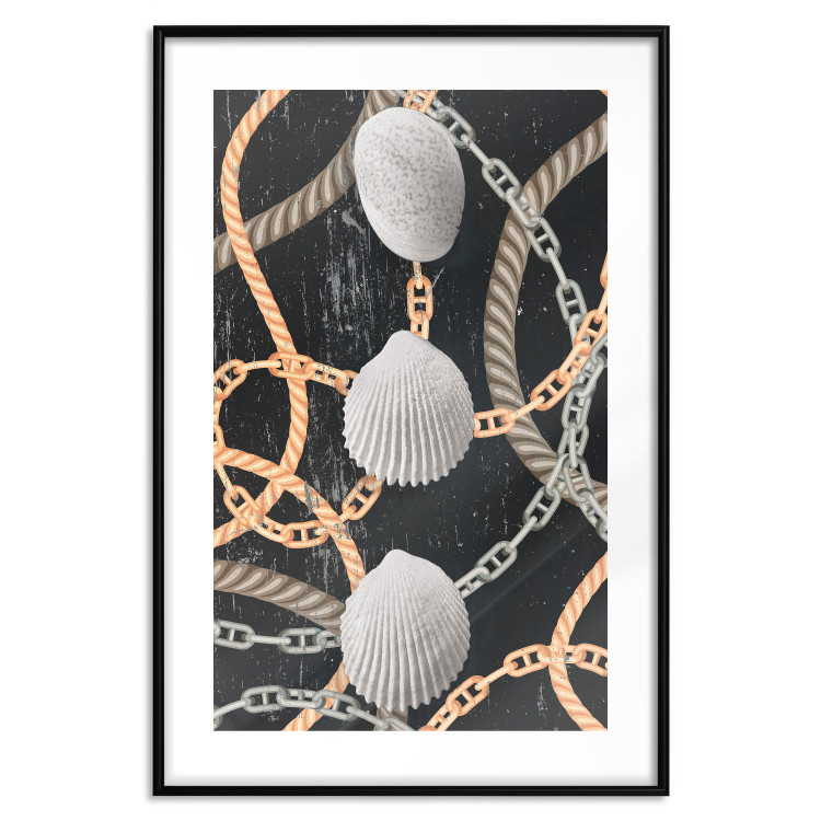 Poster Sea Treasures - abstraction of seashells and metal chains 127395 additionalImage 15