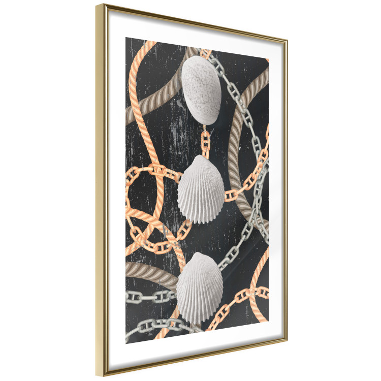 Poster Sea Treasures - abstraction of seashells and metal chains 127395 additionalImage 9