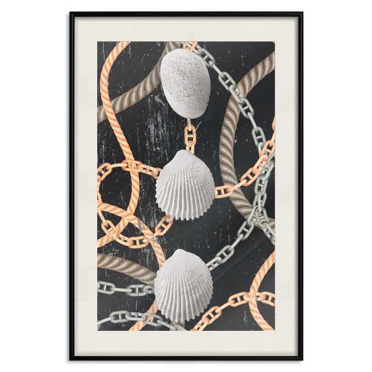 Poster Sea Treasures - abstraction of seashells and metal chains 127395 additionalImage 19