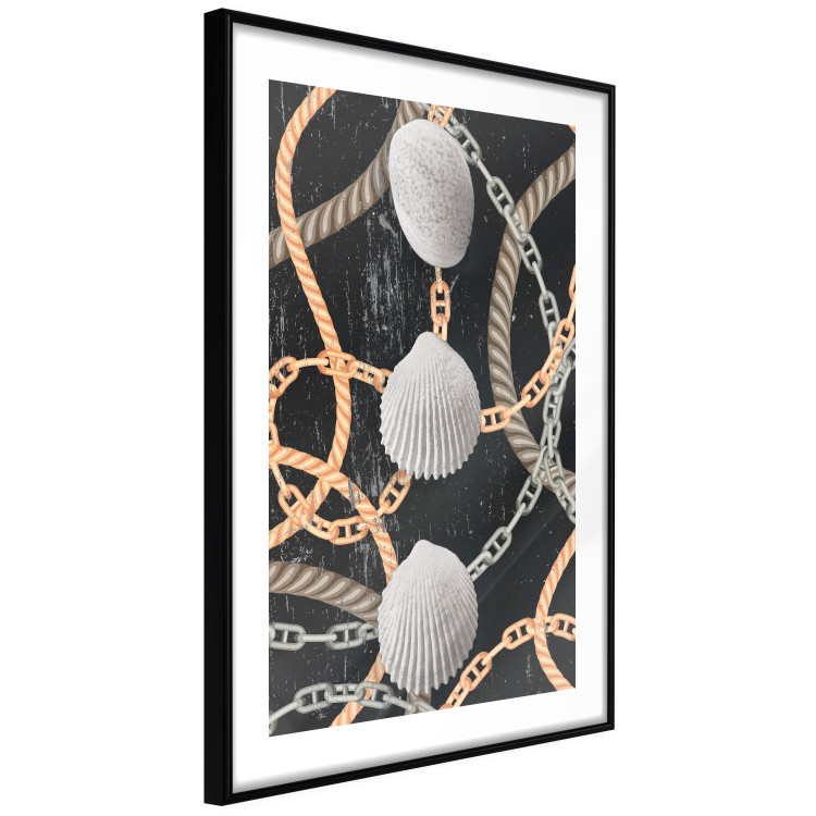 Poster Sea Treasures - abstraction of seashells and metal chains 127395 additionalImage 8