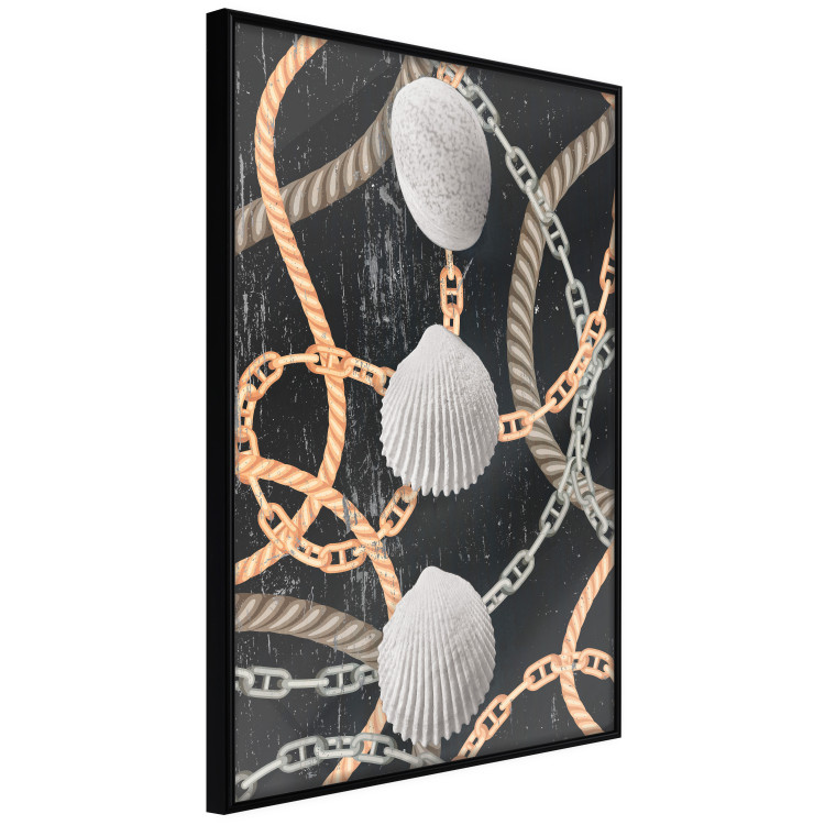 Poster Sea Treasures - abstraction of seashells and metal chains 127395 additionalImage 11