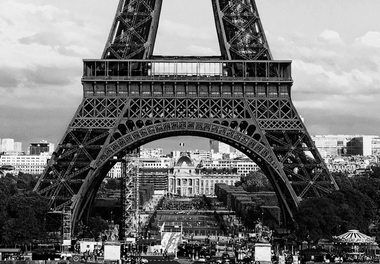Large canvas print Black and White Eiffel Tower [Large Format] 128395 additionalImage 4