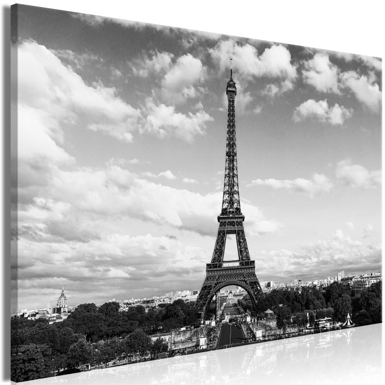 Large canvas print Black and White Eiffel Tower [Large Format] 128395 additionalImage 2
