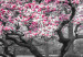 Canvas Magnolia Park (1-part) narrow - pink flowers in a gray setting 128795 additionalThumb 4