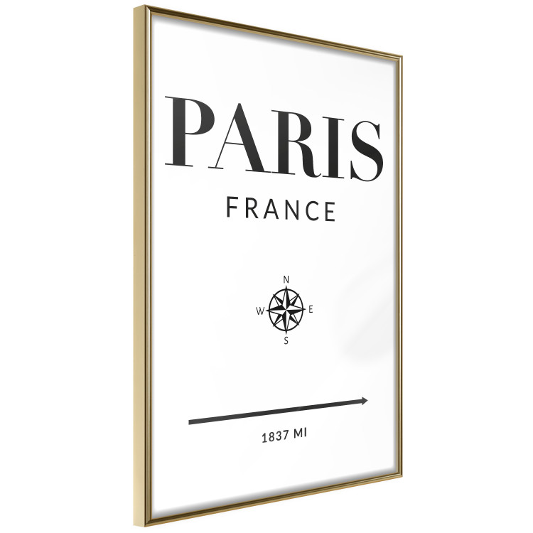 Wall Poster Direction Paris - black English text on white background with compass 129595 additionalImage 12