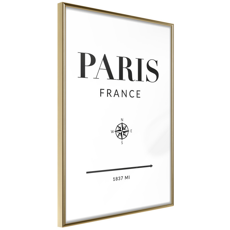 Wall Poster Direction Paris - black English text on white background with compass 129595 additionalImage 7