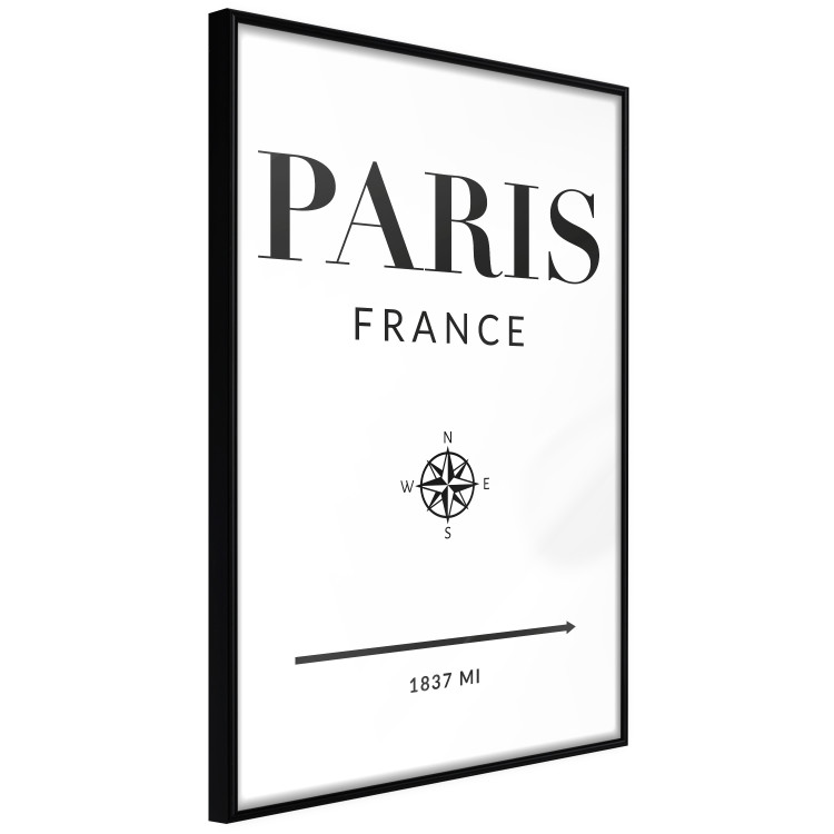 Wall Poster Direction Paris - black English text on white background with compass 129595 additionalImage 11