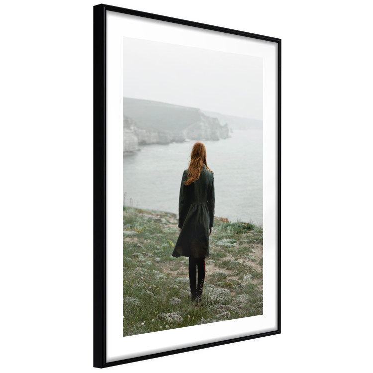 Poster What Now? - landscape of a woman dressed in green against the sea and rocks 130295 additionalImage 6