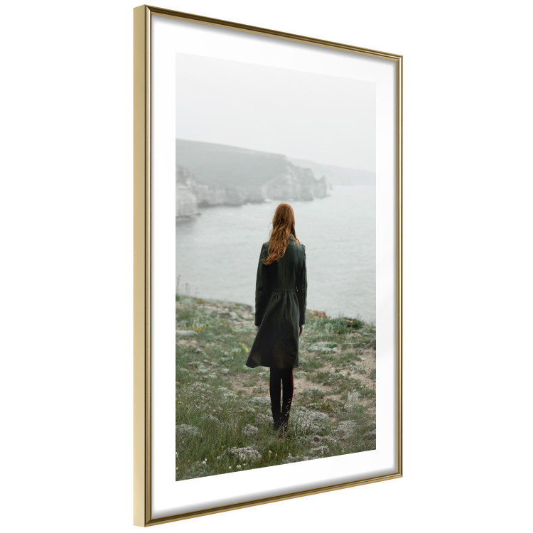 Poster What Now? - landscape of a woman dressed in green against the sea and rocks 130295 additionalImage 7