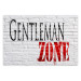 Poster Gentleman Zone - black and red English text on a brick background 130795