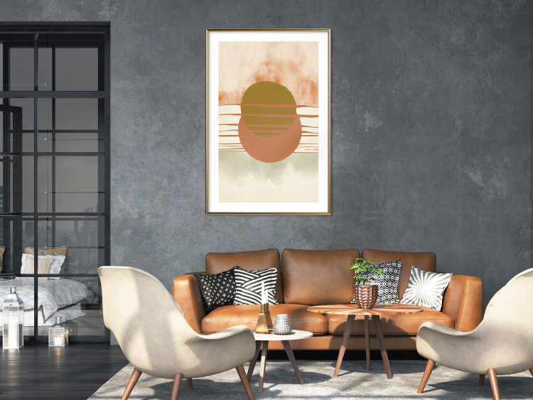 Poster Water Reflections - composition of circles and stripes in an abstract motif 131795 additionalImage 15