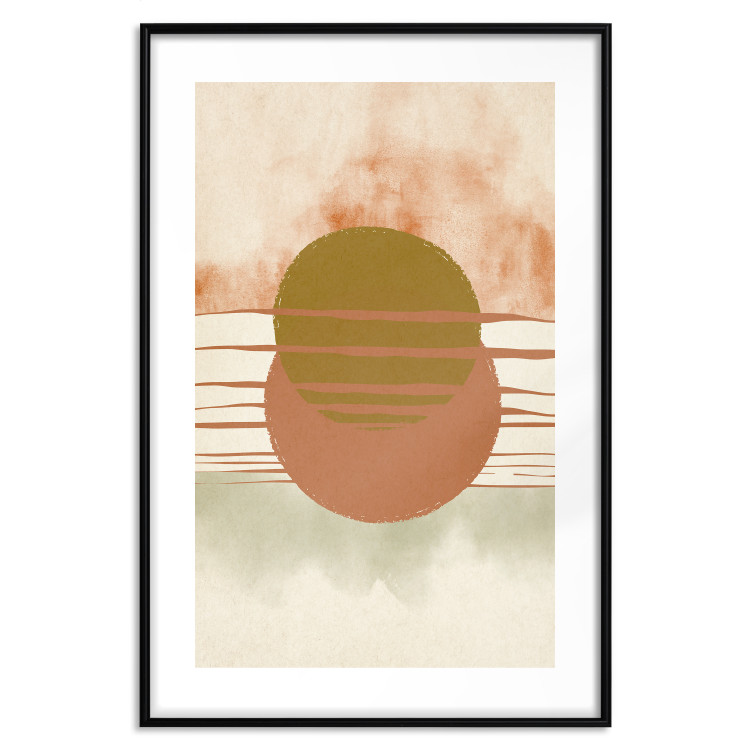 Poster Water Reflections - composition of circles and stripes in an abstract motif 131795 additionalImage 17