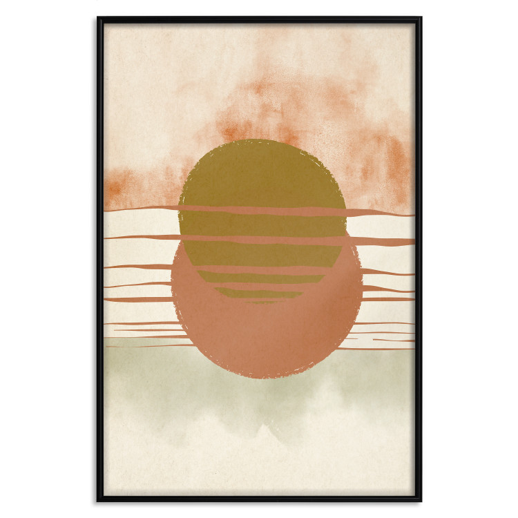 Poster Water Reflections - composition of circles and stripes in an abstract motif 131795 additionalImage 16
