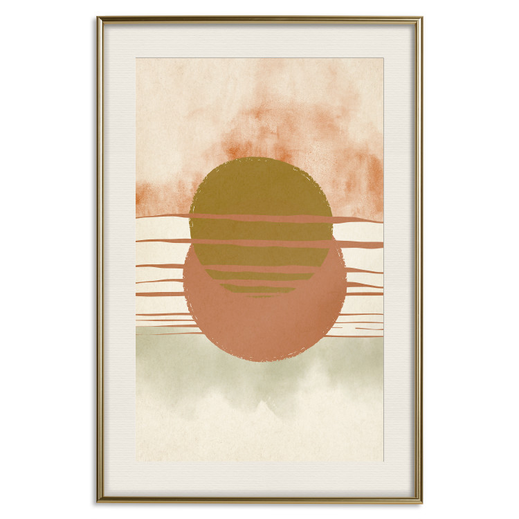 Poster Water Reflections - composition of circles and stripes in an abstract motif 131795 additionalImage 20