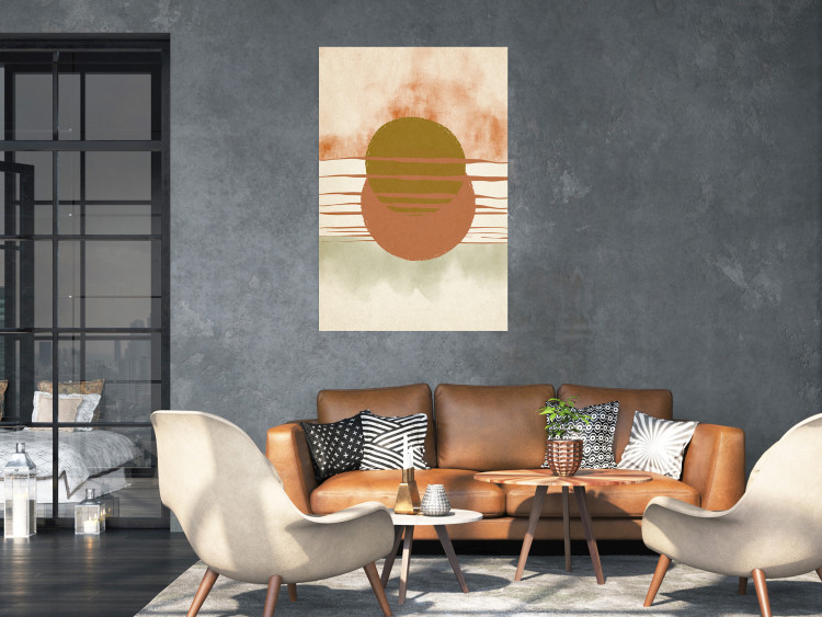 Poster Water Reflections - composition of circles and stripes in an abstract motif 131795 additionalImage 4