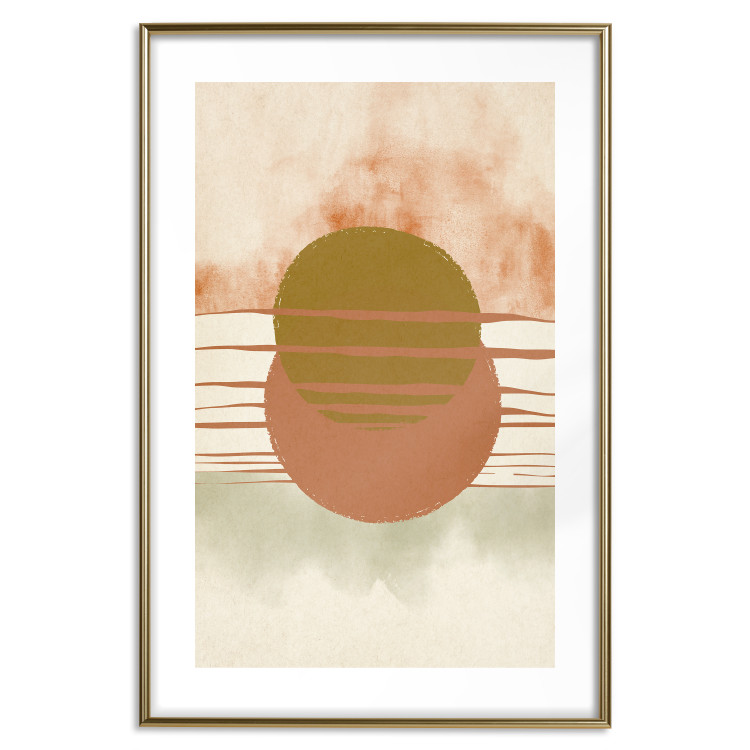 Poster Water Reflections - composition of circles and stripes in an abstract motif 131795 additionalImage 14