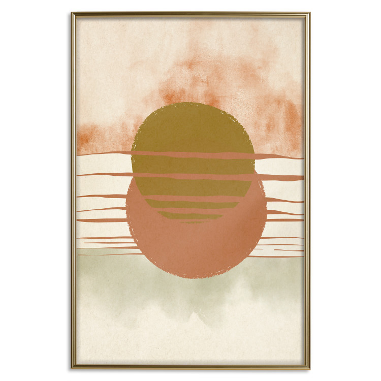 Poster Water Reflections - composition of circles and stripes in an abstract motif 131795 additionalImage 21
