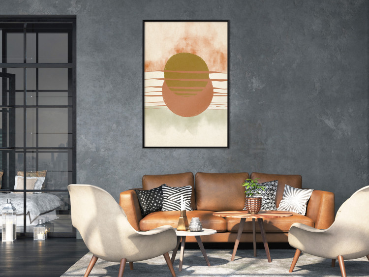 Poster Water Reflections - composition of circles and stripes in an abstract motif 131795 additionalImage 6