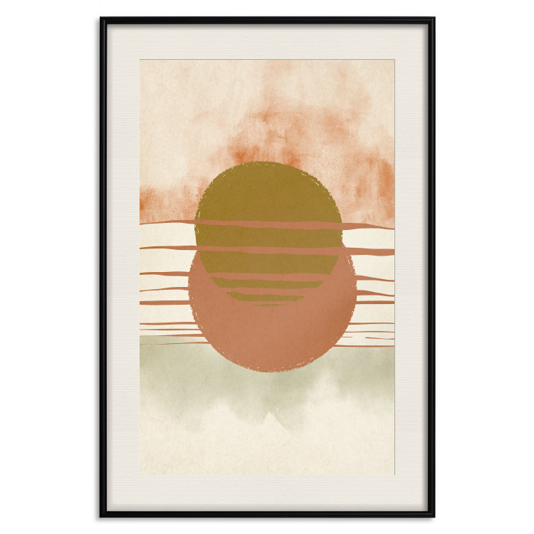 Poster Water Reflections - composition of circles and stripes in an abstract motif 131795 additionalImage 19