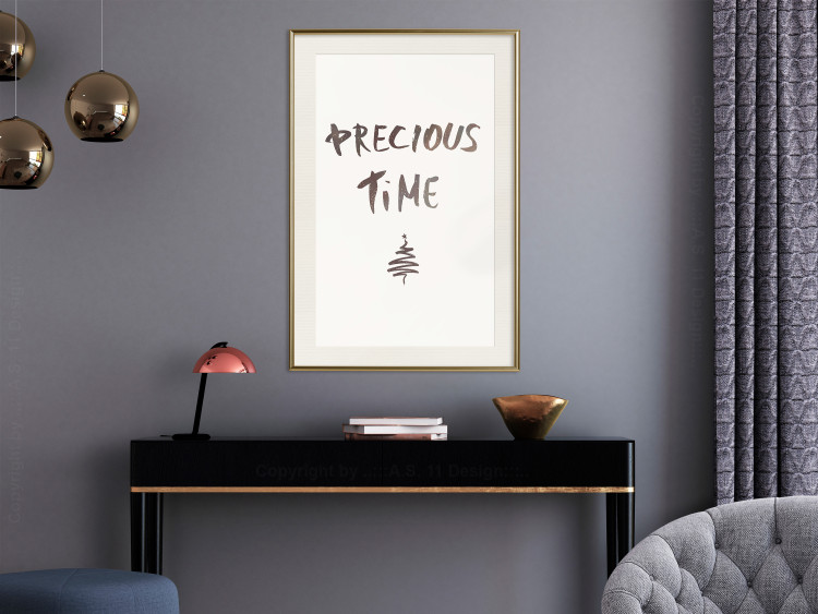 Wall Poster Precious Time - English text and Christmas tree motif 132095 additionalImage 21