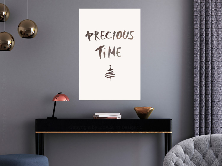 Wall Poster Precious Time - English text and Christmas tree motif 132095 additionalImage 4