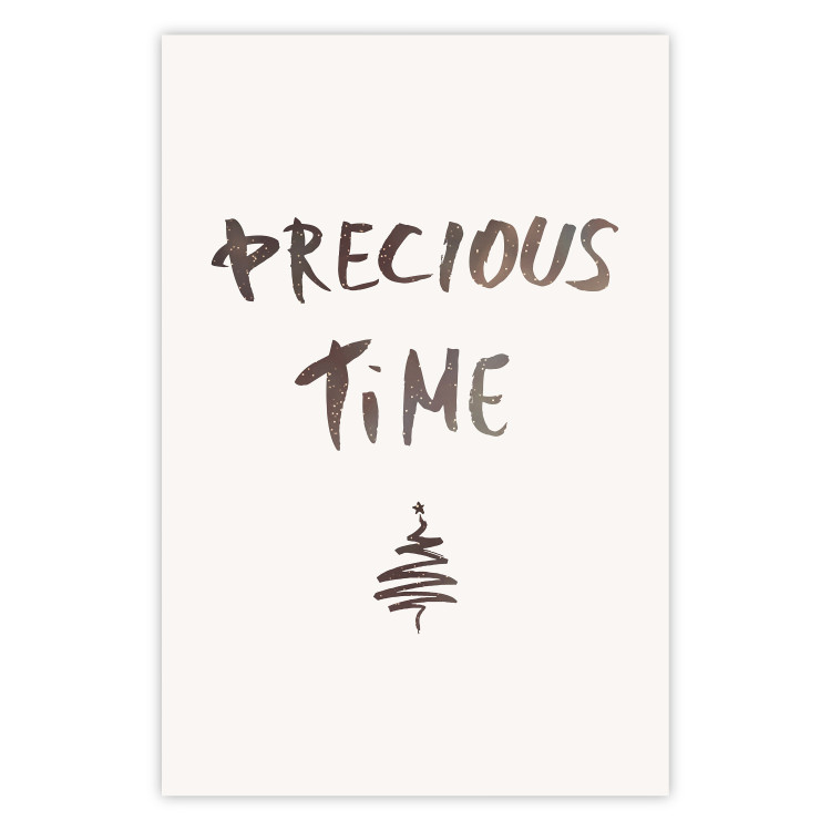 Wall Poster Precious Time - English text and Christmas tree motif 132095