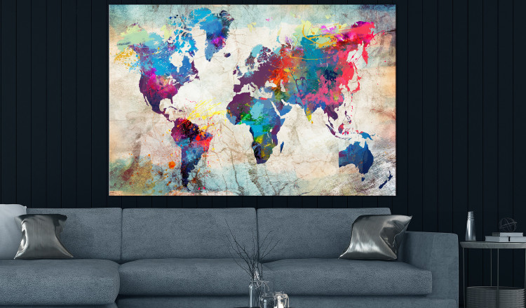 Large canvas print World Map: Colourful Madness [Large Format] 132395 additionalImage 5