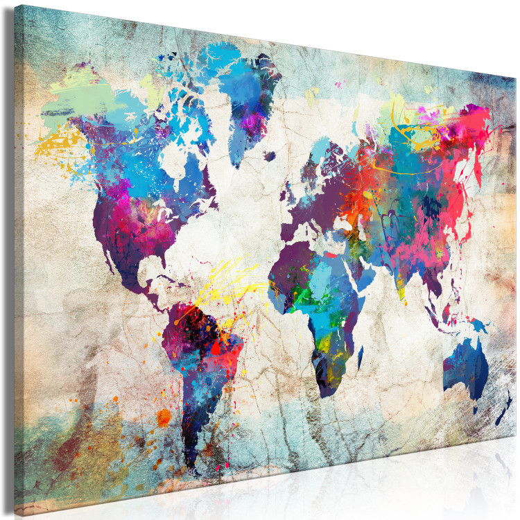 Large canvas print World Map: Colourful Madness [Large Format] 132395 additionalImage 2