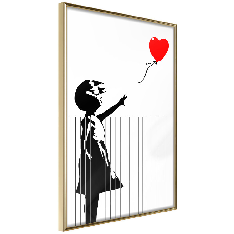 Poster Shredded Banksy - black and white girl releasing a red balloon 132495 additionalImage 14