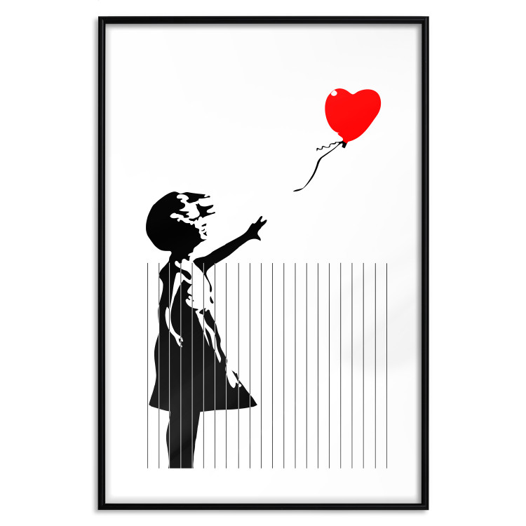 Poster Shredded Banksy - black and white girl releasing a red balloon 132495 additionalImage 15