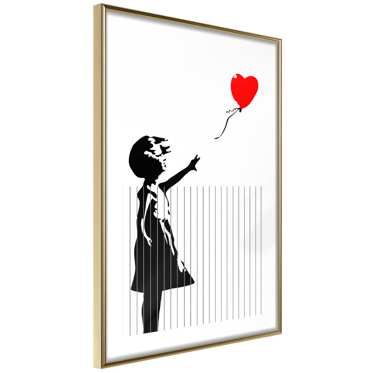 Poster Shredded Banksy - black and white girl releasing a red balloon 132495 additionalImage 6