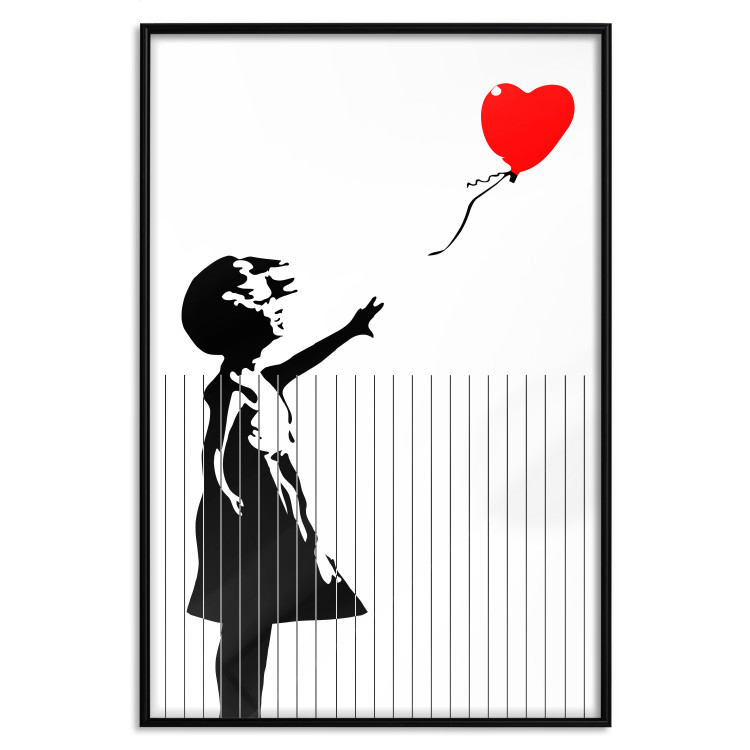 Poster Shredded Banksy - black and white girl releasing a red balloon 132495 additionalImage 24