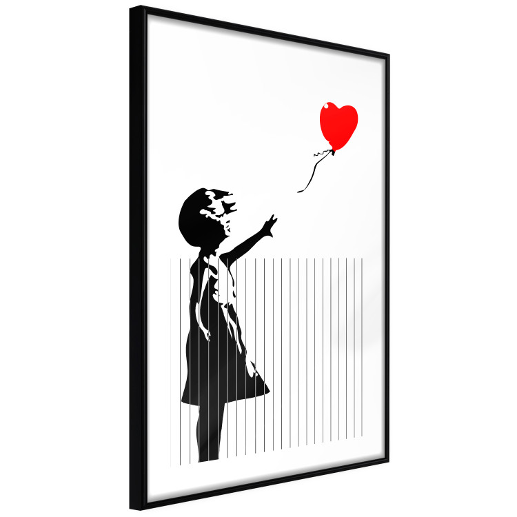 Poster Shredded Banksy - black and white girl releasing a red balloon 132495 additionalImage 13