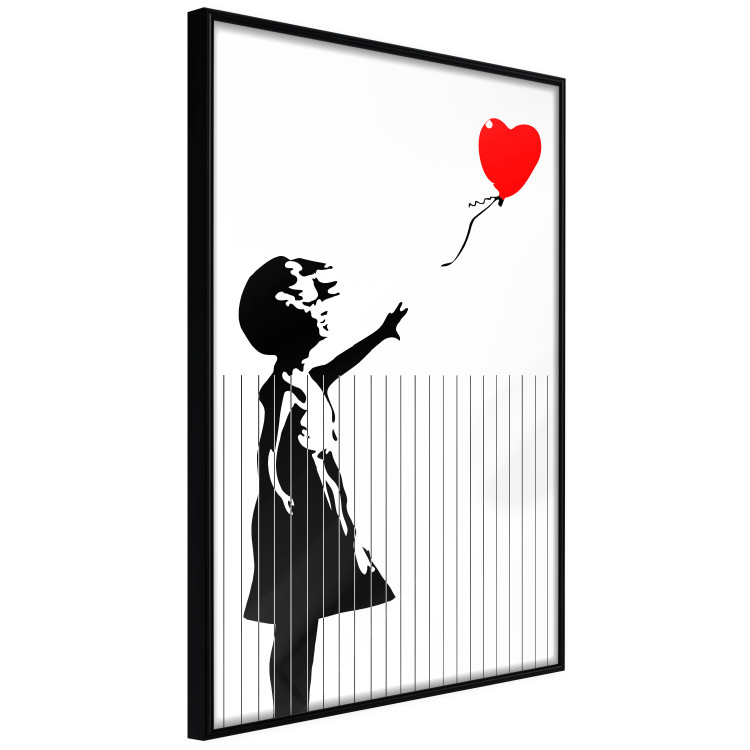 Poster Shredded Banksy - black and white girl releasing a red balloon 132495 additionalImage 10
