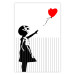Poster Shredded Banksy - black and white girl releasing a red balloon 132495