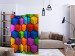 Folding Screen Rainbow Geometry (3-piece) - colorful geometric 3D composition 132895 additionalThumb 4