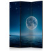 Room Divider Screen Moonlit Night (3-piece) - starry sky and calm sea 133195