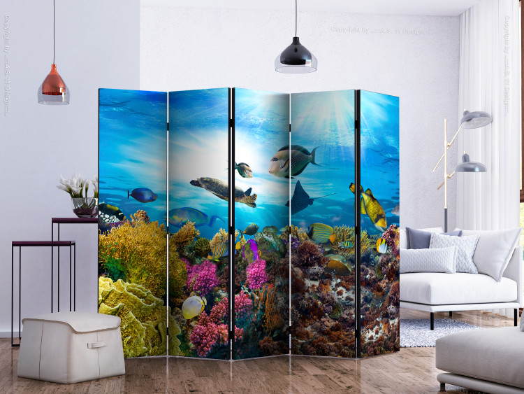 Room Divider Colorful Reef II (5-piece) - animals and plants against an ocean backdrop 133395 additionalImage 2