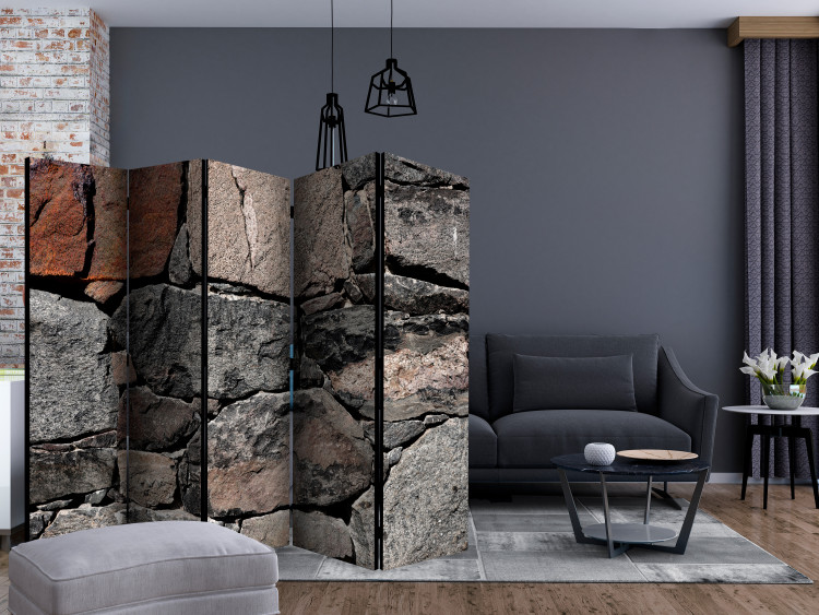 Room Separator Dark Stones II (5-piece) - composition with wall texture background 133495 additionalImage 4