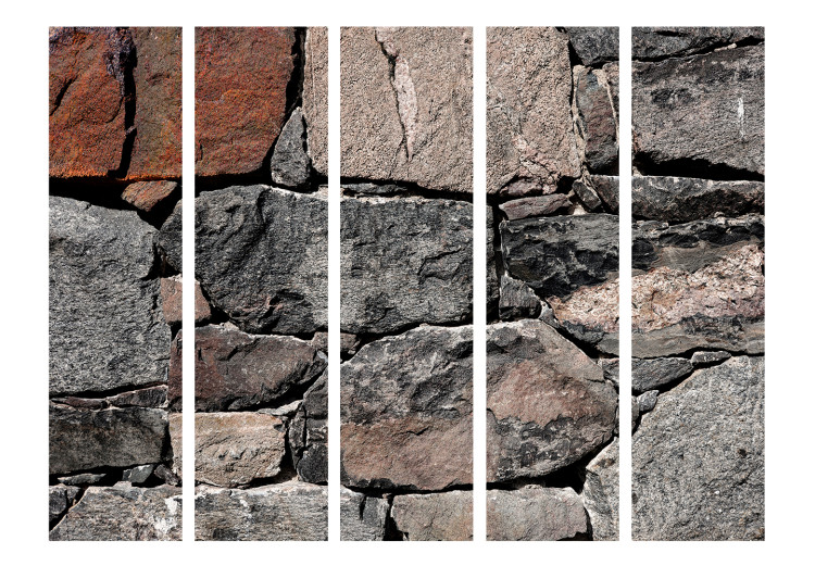 Room Separator Dark Stones II (5-piece) - composition with wall texture background 133495 additionalImage 3