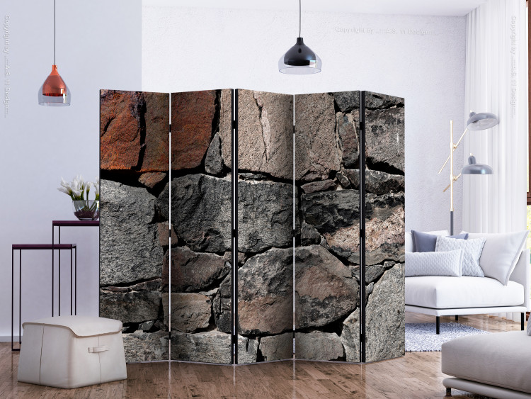 Room Separator Dark Stones II (5-piece) - composition with wall texture background 133495 additionalImage 2